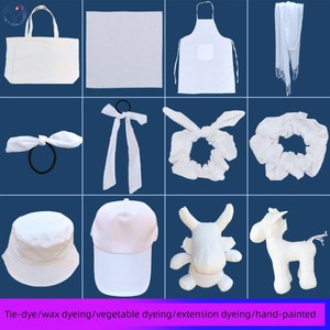 Tie-Dyed Fabric Pure Cotton Hand Towel White Fabric Kindergarten Kids Handkerchief Socks Canvas Bag Handicraft DIY Mater