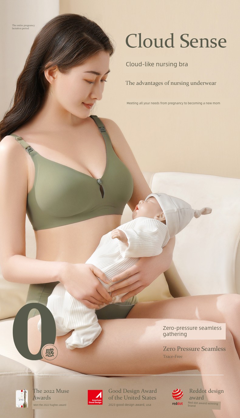 Wu Yuan Nursing Bra Anti-SAG Push up Postpartum Summer Thin Nursing Special Nursing Intimates Pregnant Women Big Chest Special — 1