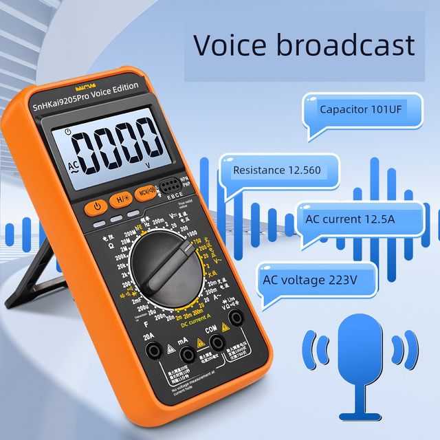 SNICO 9205Pro voice broadcast digital multimeter high-precision intelligent anti-burn transistor data maintenance