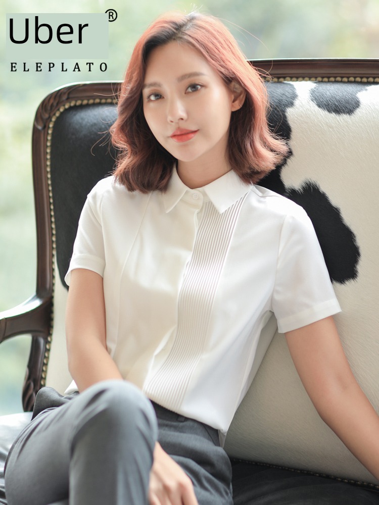 Short sleeve occupation work clothes Minority summer Thin money Chiffon shirt