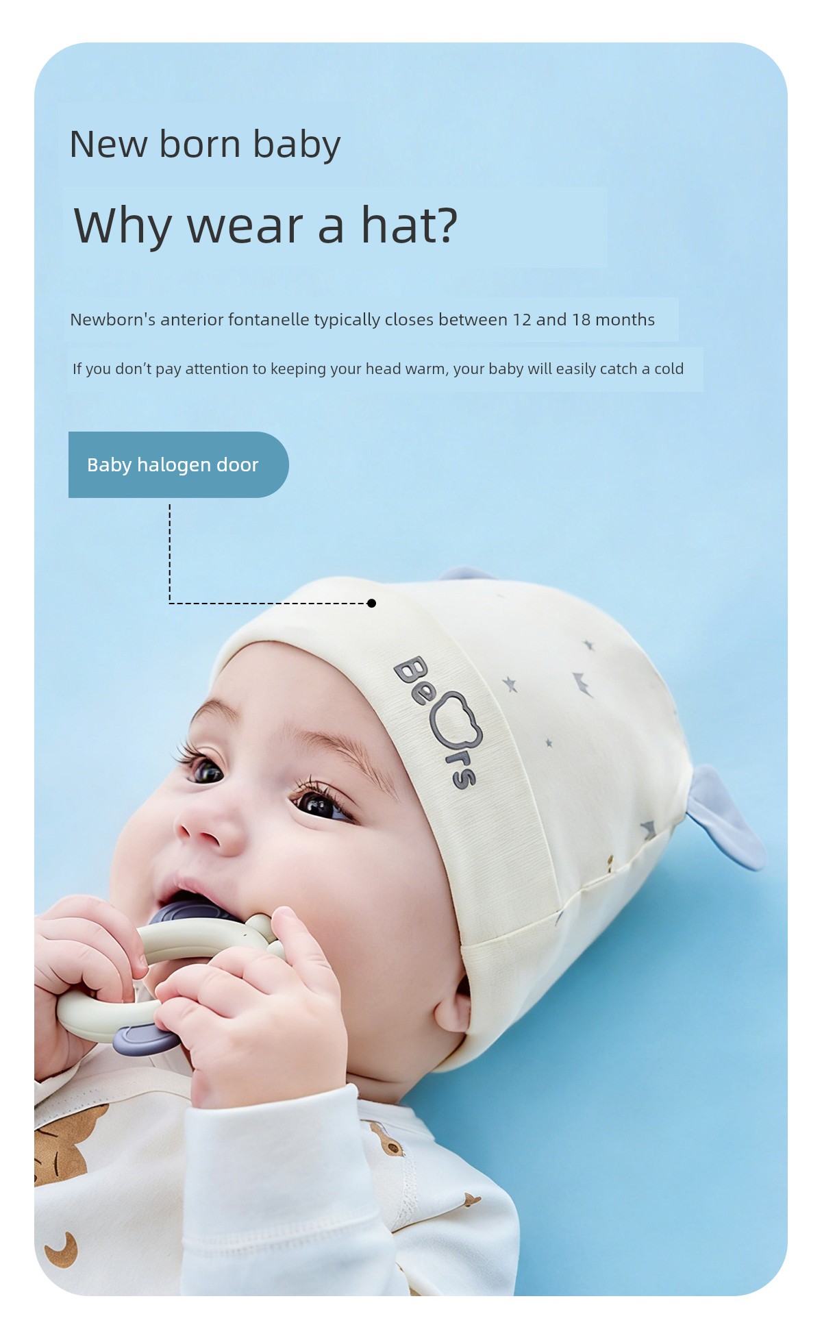 Jq Jingqi Baby Hat Summer 0-6 Months Newborn Thin Breathable Cap Newborn Baby Fontanelle Protection Cap — 4