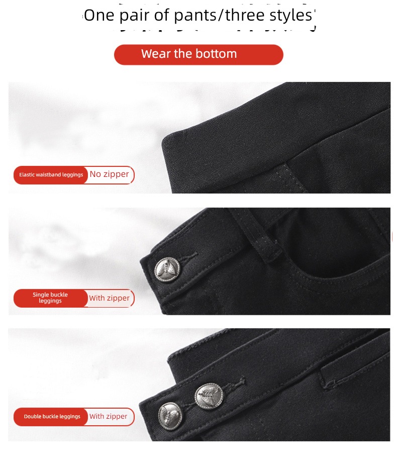 High waist elastic force pencil Show thin black Little feet Leggings