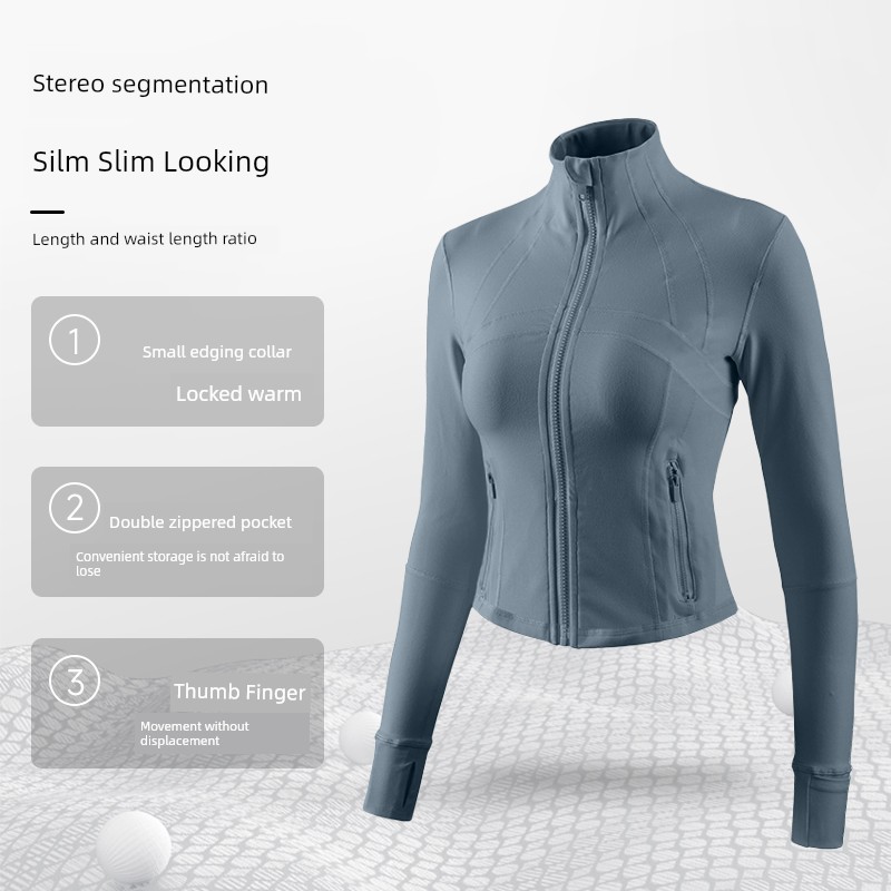 MLD Sports Outwear Women's Spring Stand Collar Zipper Slim Fit Slim Looking Long Sleeve Yoga Wear Running Training Workout Top