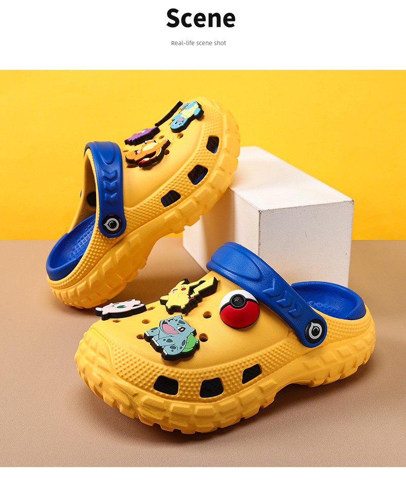 Pikachu Children's Clogs Boys' Slippers Summer New Non-Slip Soft-Soled Sandals Boys' Baby Beach Sandals — 4