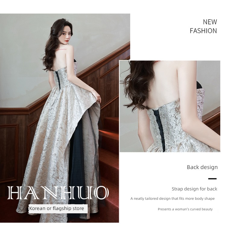 Dress skirt high-end A lady of temperament vocal music Art examination undergarment covering the chest and abdomen