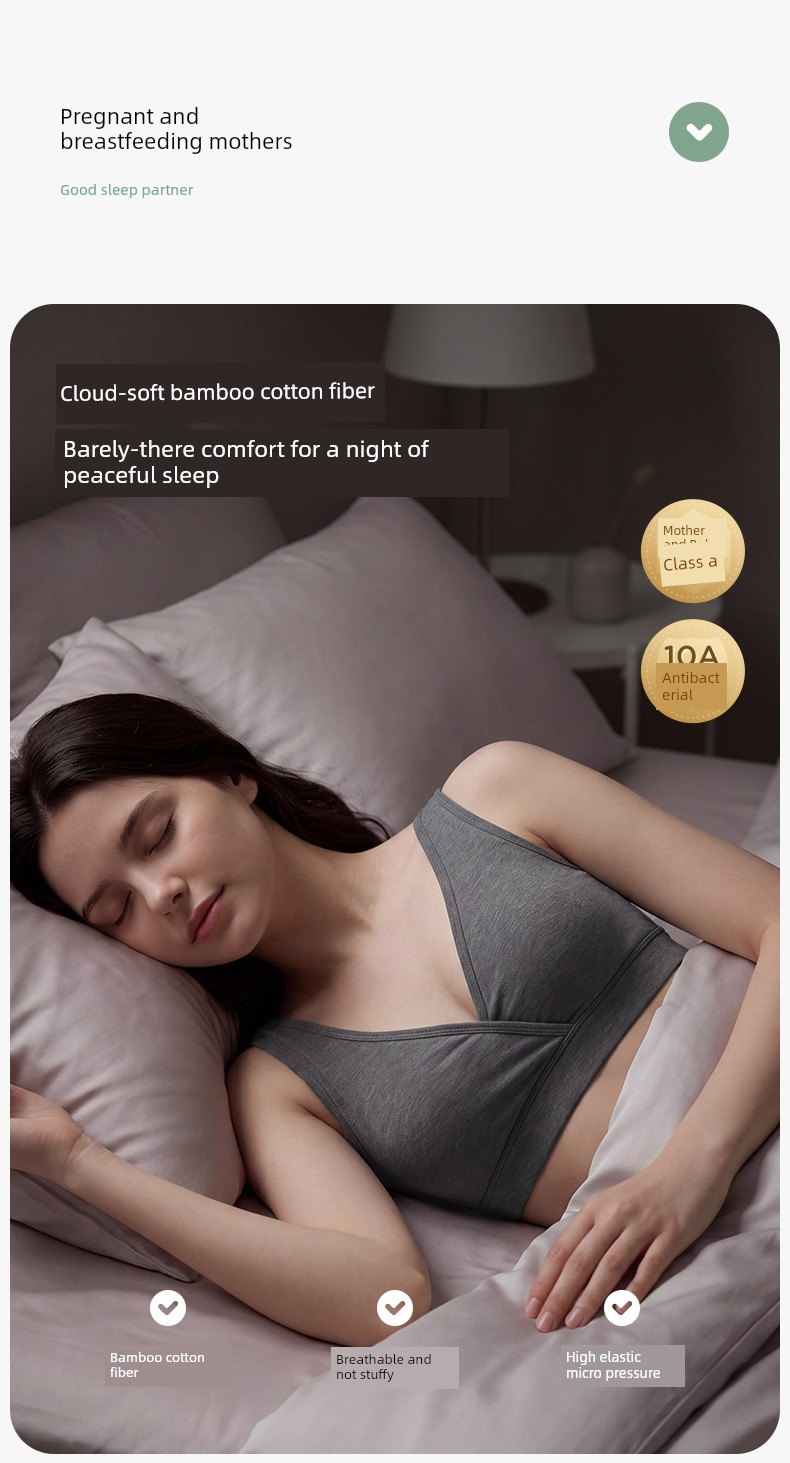 Koyobi Nursing Bra Bamboo Fiber Deep Sleep Postpartum Breastfeeding Special Ultra-Soft Maternity Nursing Bra — 2