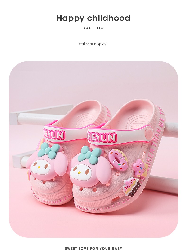 Melody Girls' Clogs Children's Slippers Summer New Model Kids' Summer Non-Slip Girls' Indoor Princess Style — 4