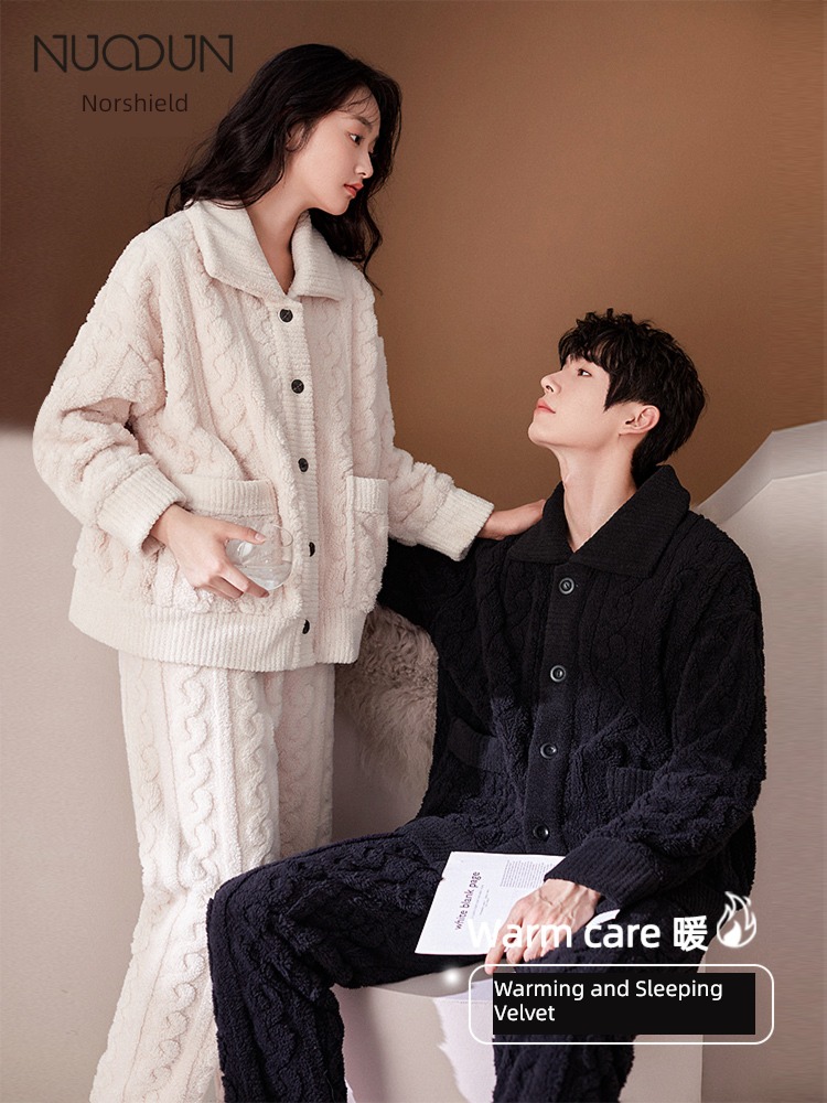 female Flannel Middle aged man suit lovers pajamas