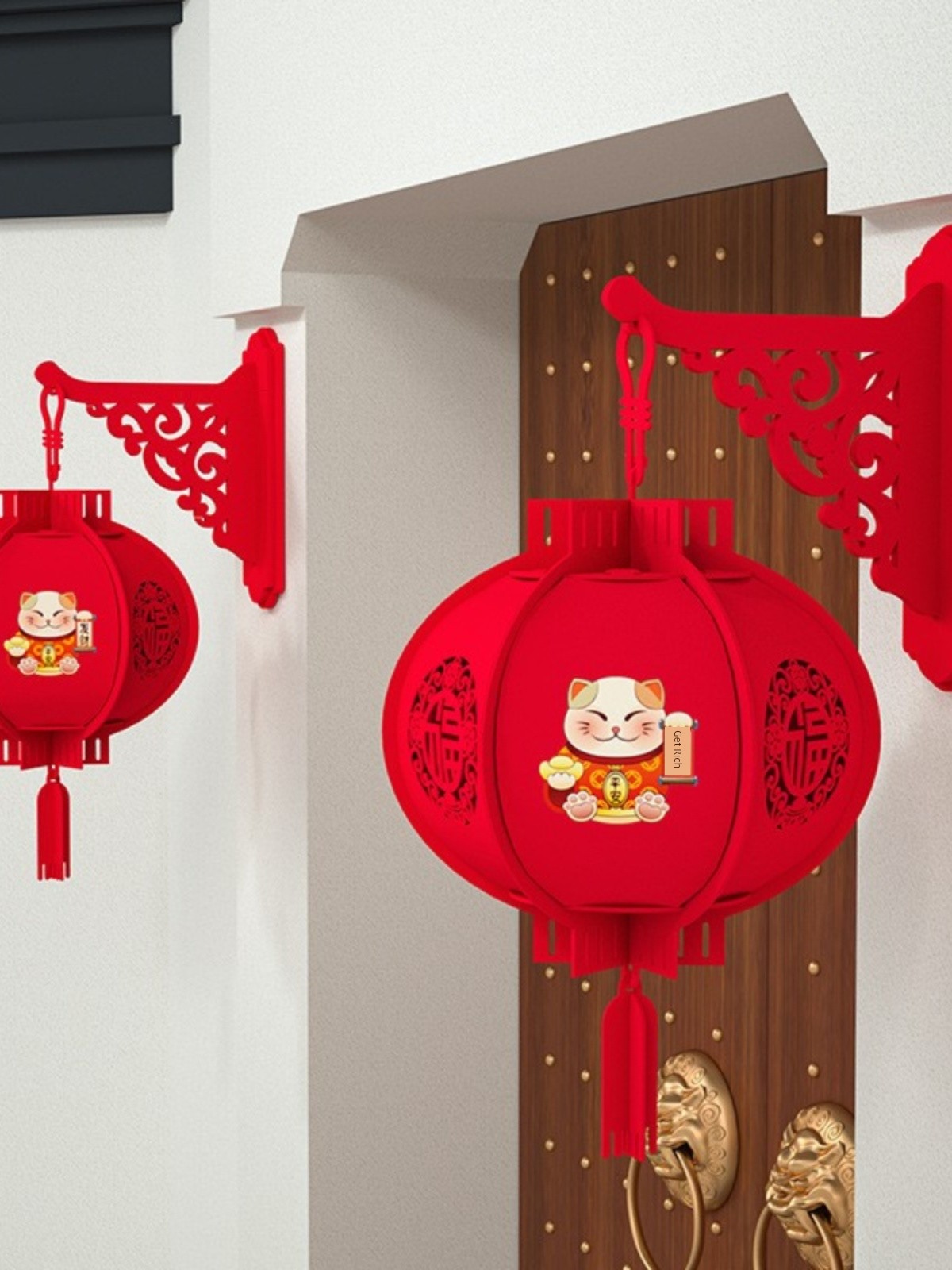新年裝飾品大紅燈籠掛件 戶外大門陽臺院子中國風掛飾