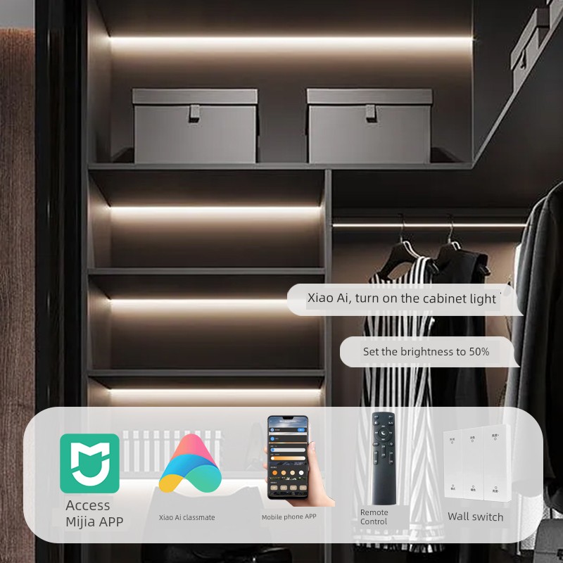 MIJIA Smart Cabinet Laminate Lamp Three-Color Dimming Embedded Wine Cabinet Wardrobe TV Cabinet Shoe Cabinet Two-Color Linear Lamp