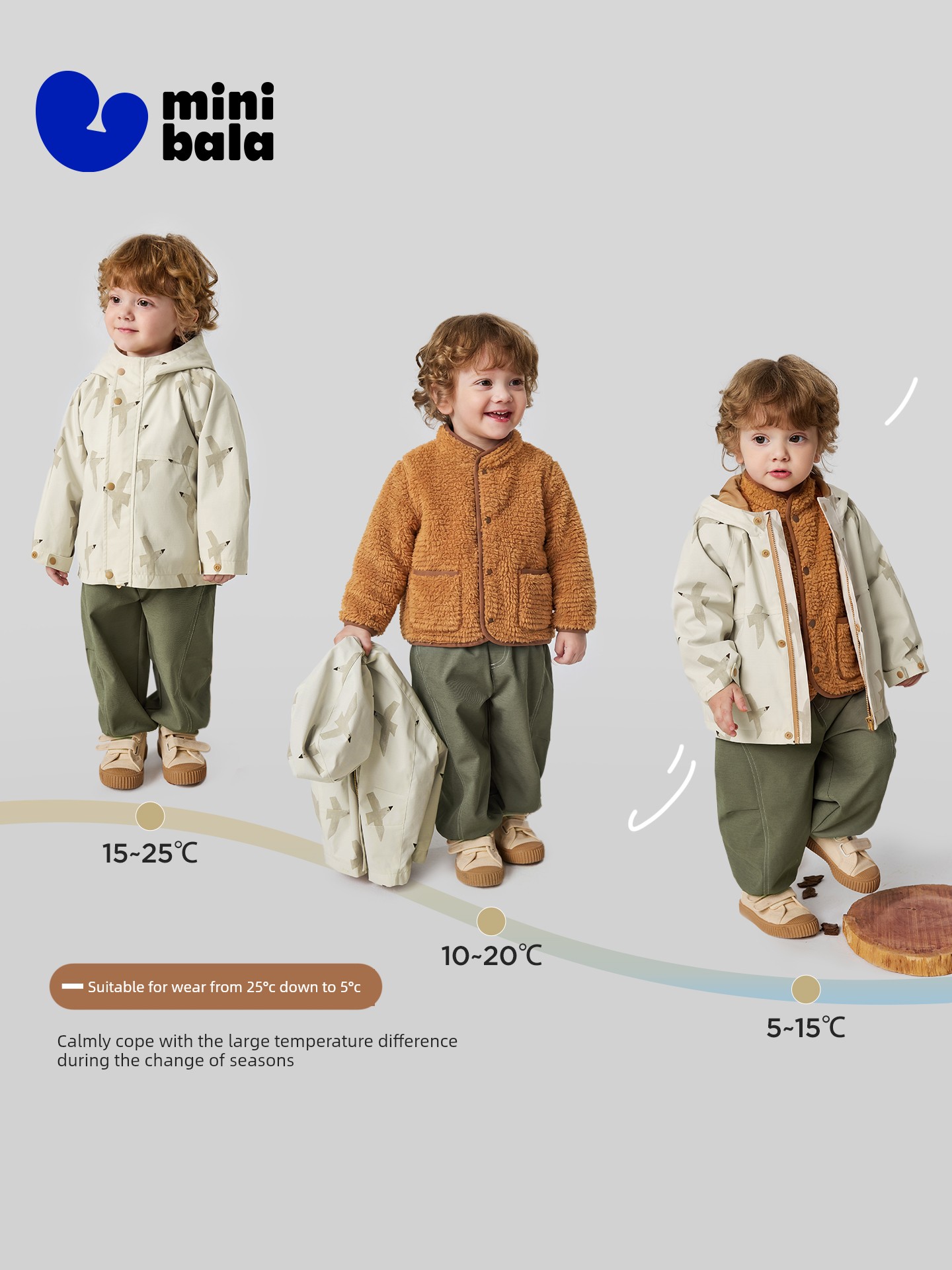 [Courage Soft Leather] Mini Bala Boys and Girls Children's Jacket Water-Repellent Plush Inner Lining Three-In-One 2026 Autumn — 2