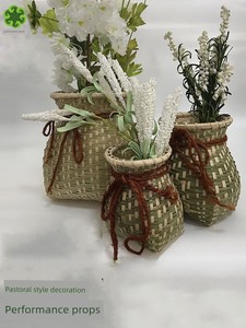 Bamboo Baskets, Bamboo Woven Baskets, Fish Baskets, Children's Small Baskets, Double-Shoulder Baskets for Toddlers, Danc
