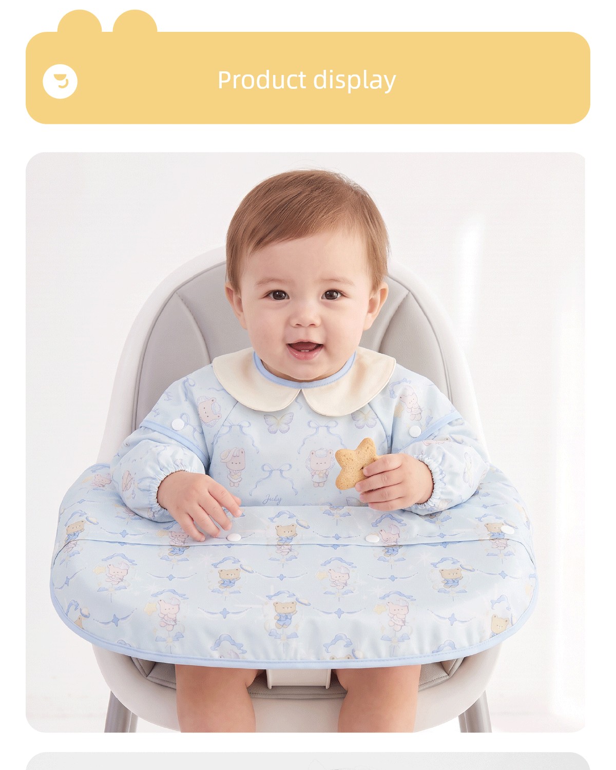 Julymoly All-In-One Dining Chair Cover Baby Feeding Bib Infant Food Bib Waterproof Children's Apron — 16