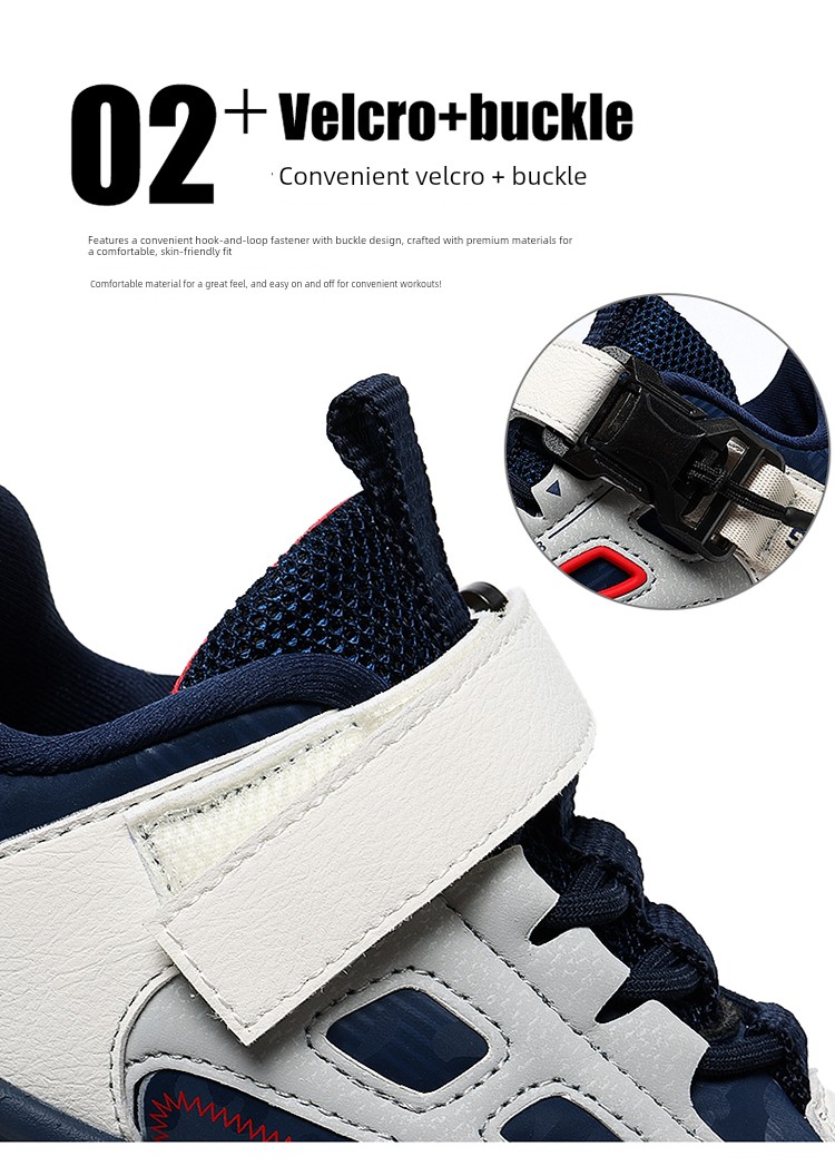 Babudou Boys' Trendy 2026 Winter New Waterproof Leather Children's Fleece-Lined Thickened Casual Sports Shoes — 7