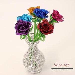 Metal Wire Weaving Crafts Valentine's Day DIY Birthday Gifts Festive Supplies Creative Rose Vase Practical Gifts