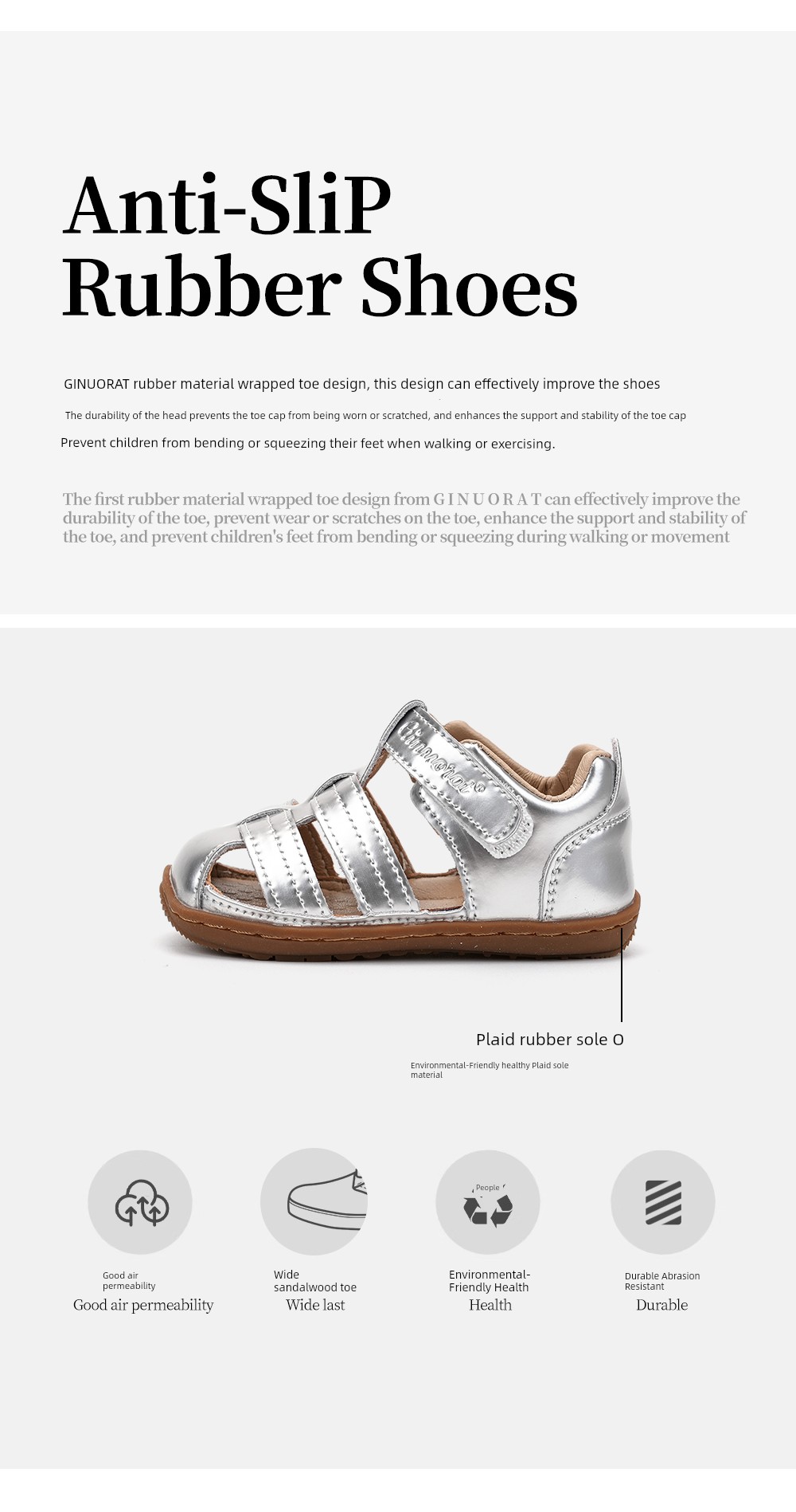 Ginuorat Qino Mouse 2026 Summer Simple Boys' Sandals Casual Fashion Shoes Girls' Non-Slip Walking Shoes — 7