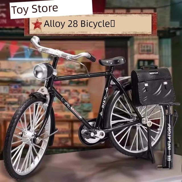 Bicycle model assembly manual DIY assembly 28 bicycle classic nostalgic 28 large bar alloy car model ornament