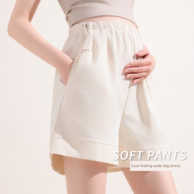 Maternity Leggings for Summer, Casual Yamamoto-Style Pants, Summer Style Without Belly Support, Five-Point Wide-Leg Pants, Maternity Summer Shorts — 7