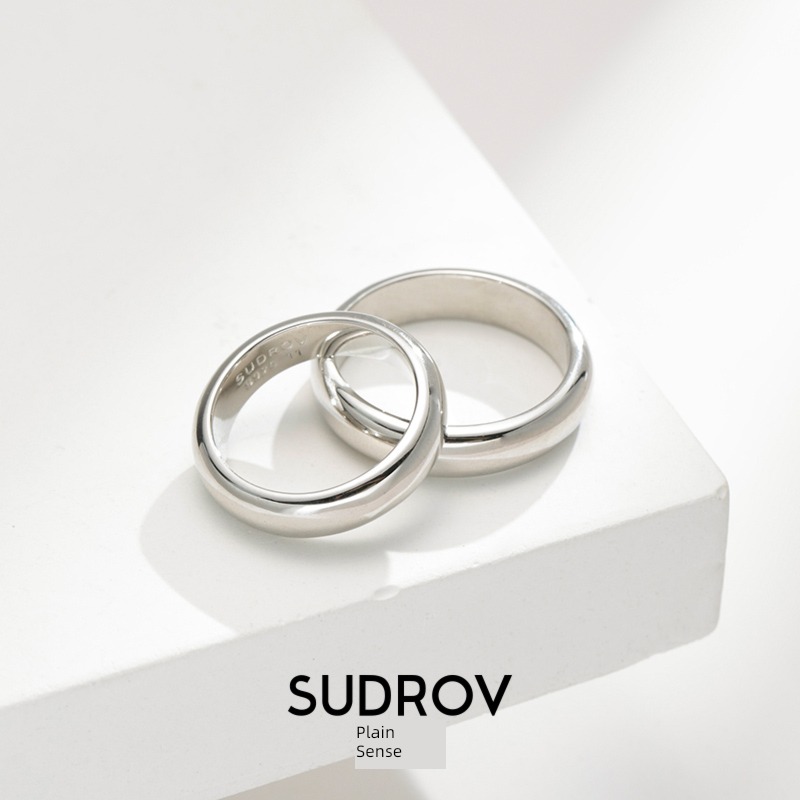 Su Jue manual 925 Silver Smooth surface lovers personality Ring
