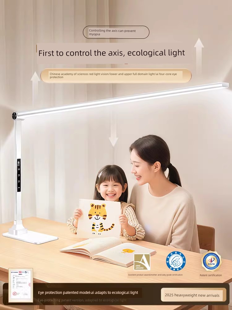 Desk Lamp for Eye Protection, Full Spectrum, Suitable for Children, Students, Writing, Reading, and Homework