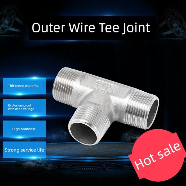 304 stainless steel outer wire tee inside and outside thread outer thread outer screw teeth tee inside inside and outside inside and outside inside wire port 4 points DN25