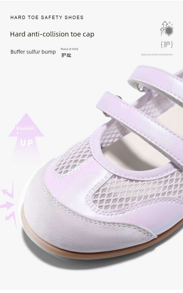 Saturday Kids' Shoes Children's Mary Jane Girls' Breathable Mesh Sandals Summer Velcro Ballet Style Casual Shoes — 6