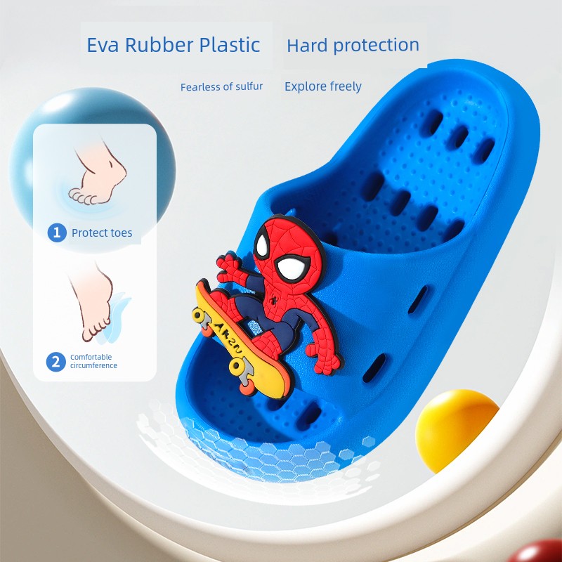 Children's Hollow-Out Water-Draining Slippers, Kids' All-Season Indoor Bathroom Non-Slip Eva Sandals for Boys and Girls — 3
