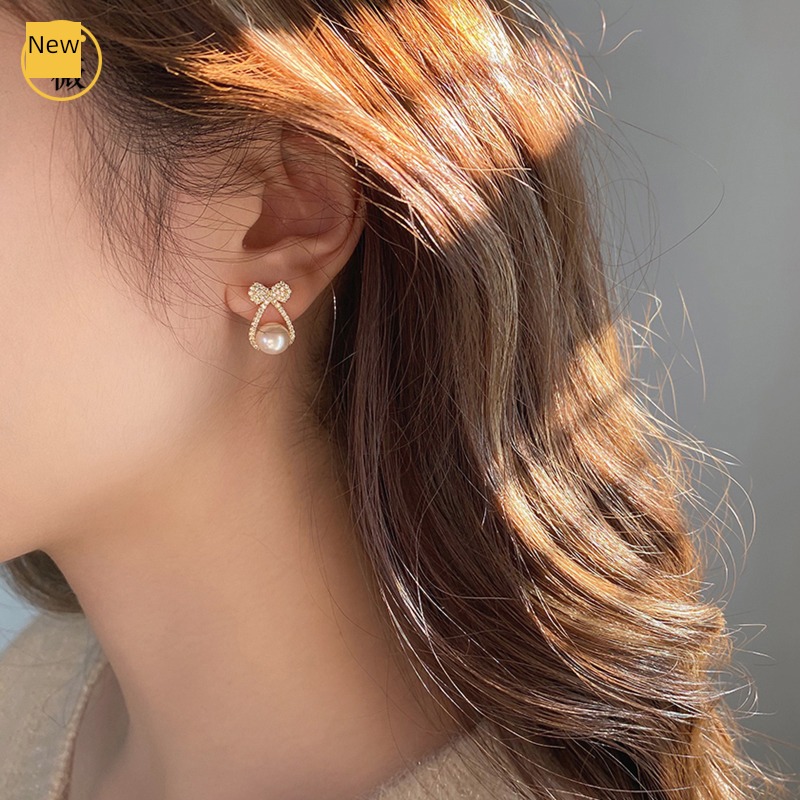 artificial zircon female Minority 925 silver needle bow