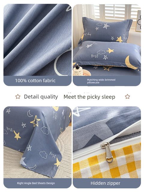Four-piece set of all cotton pure cotton 2024 new winter sheets and quilt covers children's furry covers and quilt covers three-piece set