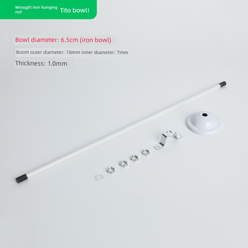 T8 Fluorescent Light Fixture Black and White Fluorescent Lamp Iron Suspension Rod Surface-Mounted Downlight Track Spotlight Suspension Rod Accessories