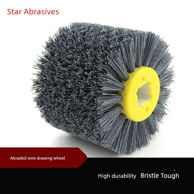Wood grain reduction wire drawing wheel grinding polishing brush roller nylon wire abrasive brush wire wheel grinding cloth wheel
