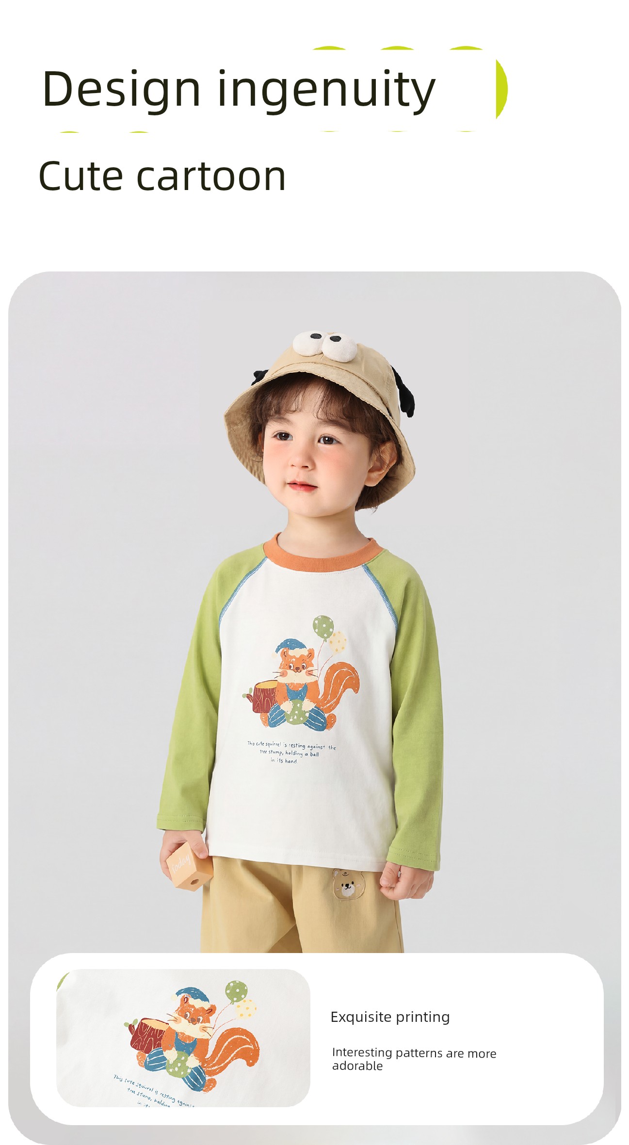 Kaka Panda Children's Long-Sleeve T-Shirt Spring Outfit for Boys, Spring Base Shirt, Baby Clothes, Girls' Toddler Clothing Top — 7