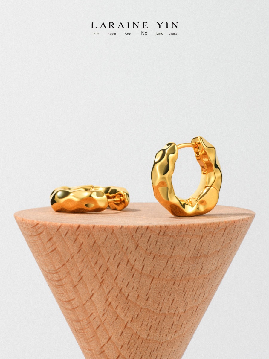 Cold wind Europe and America Minority Design fold Metal Earring
