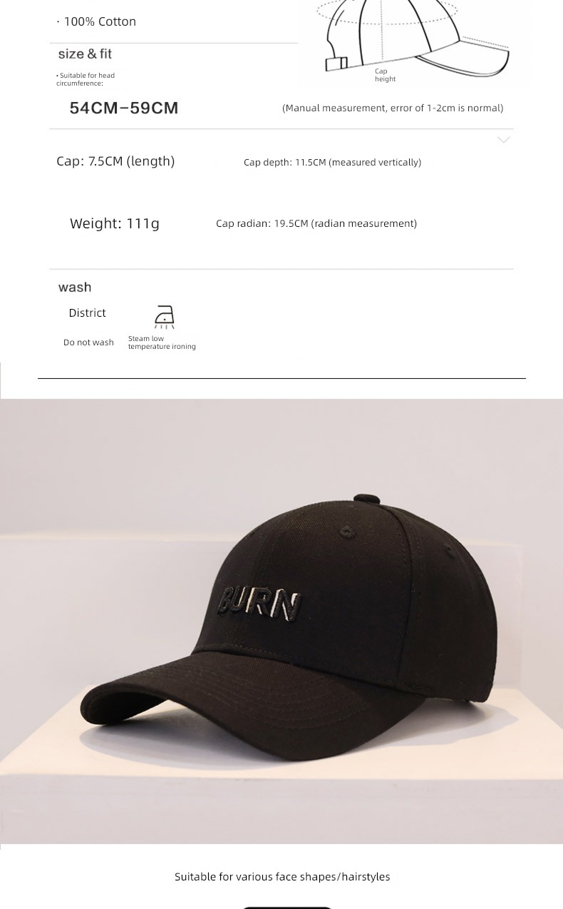 Korean version Embroidery letter Chaopai ins Hardtop Hat