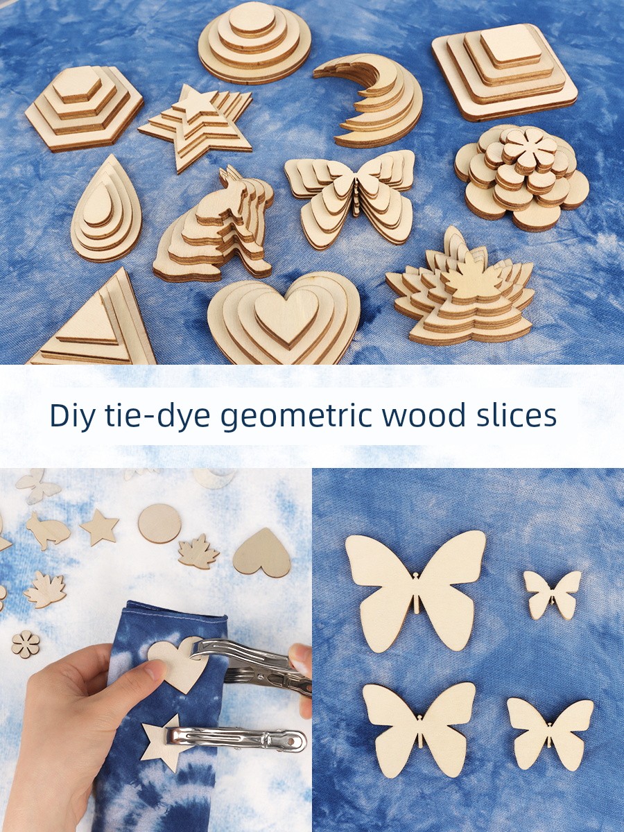 Plant-Dyed Tie-Dye Templates and Tools, Indigo Dye Materials, Heart-Shaped and Five-Pointed Star Rubber Bands