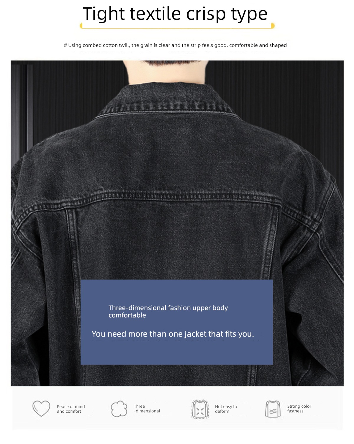 Chaopai black autumn easy Plush cowboy Jacket