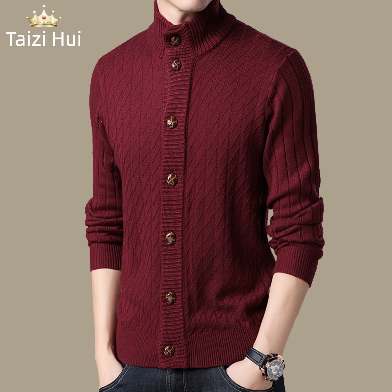 leisure time stand collar Young and middle-aged people Wear out trend Korean version sweater