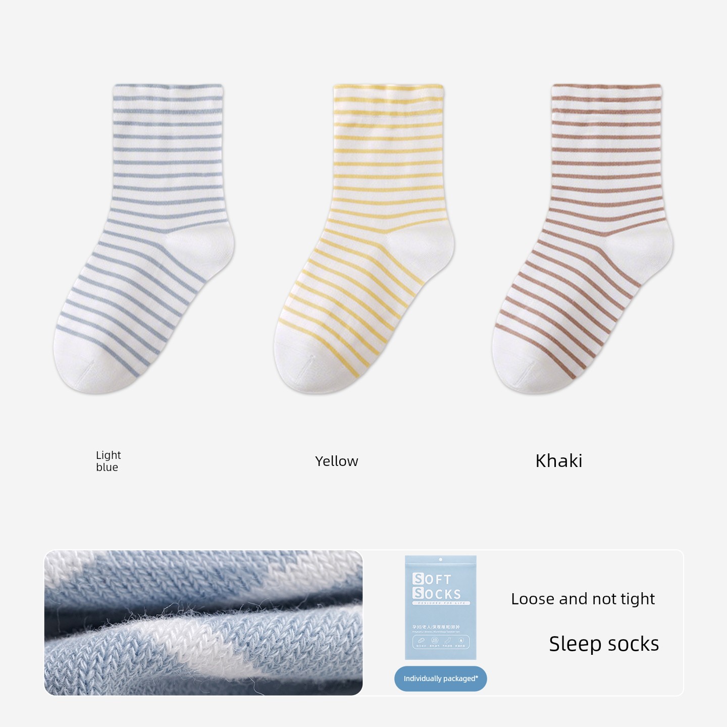 Special Maternity Socks for Postpartum Women, Loose-Fitting and Non-Binding, Thin Autumn Style, Pure Cotton Women's Socks, Mid-Calf Socks for Sleeping — 8