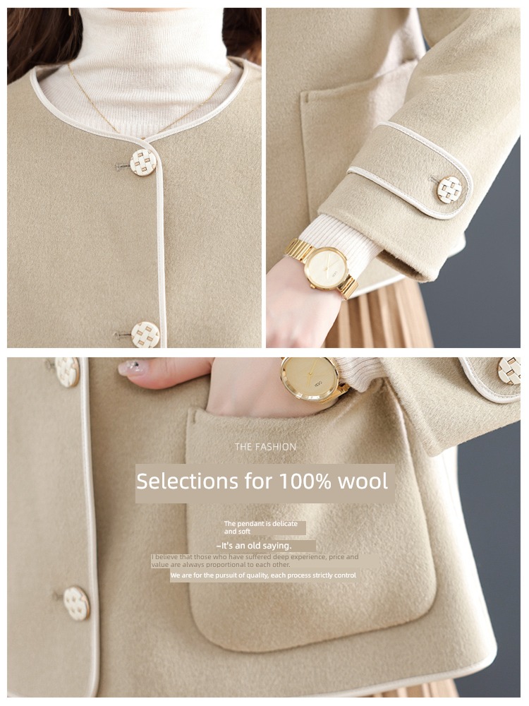 Little fragrance Double sided Women's wear have cash less than that is registered in the accounts wool overcoat