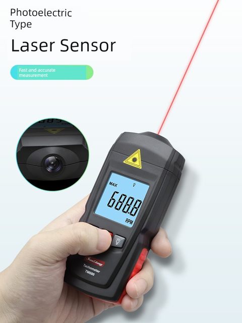 Japan three-quantity digital display tachometer contact laser speed meter non-contact strobe tachometer tachometer measurement speed measurement