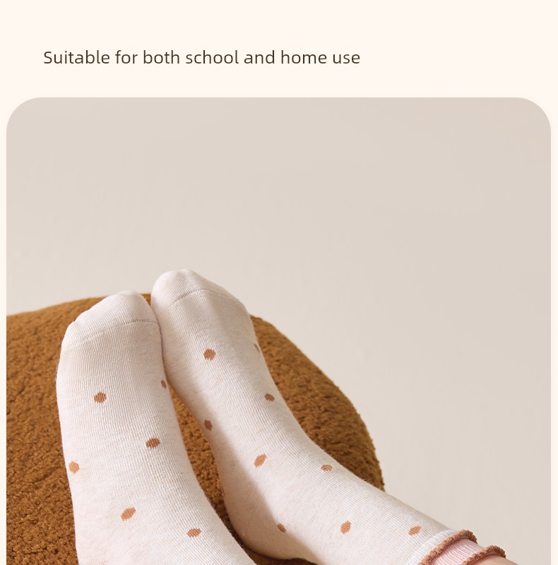 Girls' Socks, Thin Autumn Style, Children's Pure Cotton Socks, Breathable, for Girls, Spring and Autumn High-Tube Baby Socks — 21