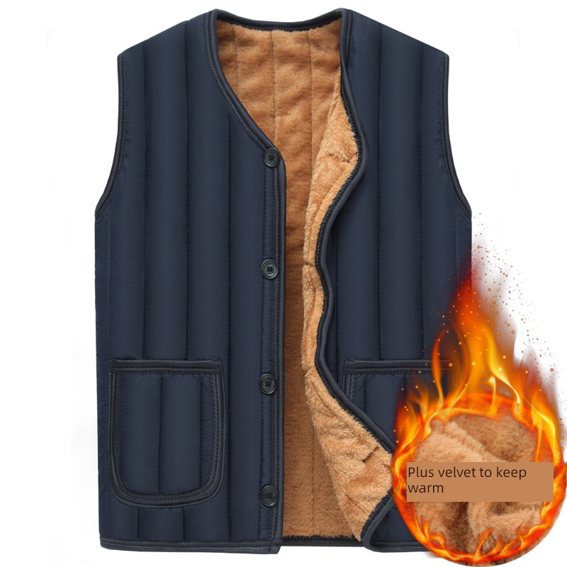 Autumn and winter Dad Costume Plush middle age waistcoat vest Vest