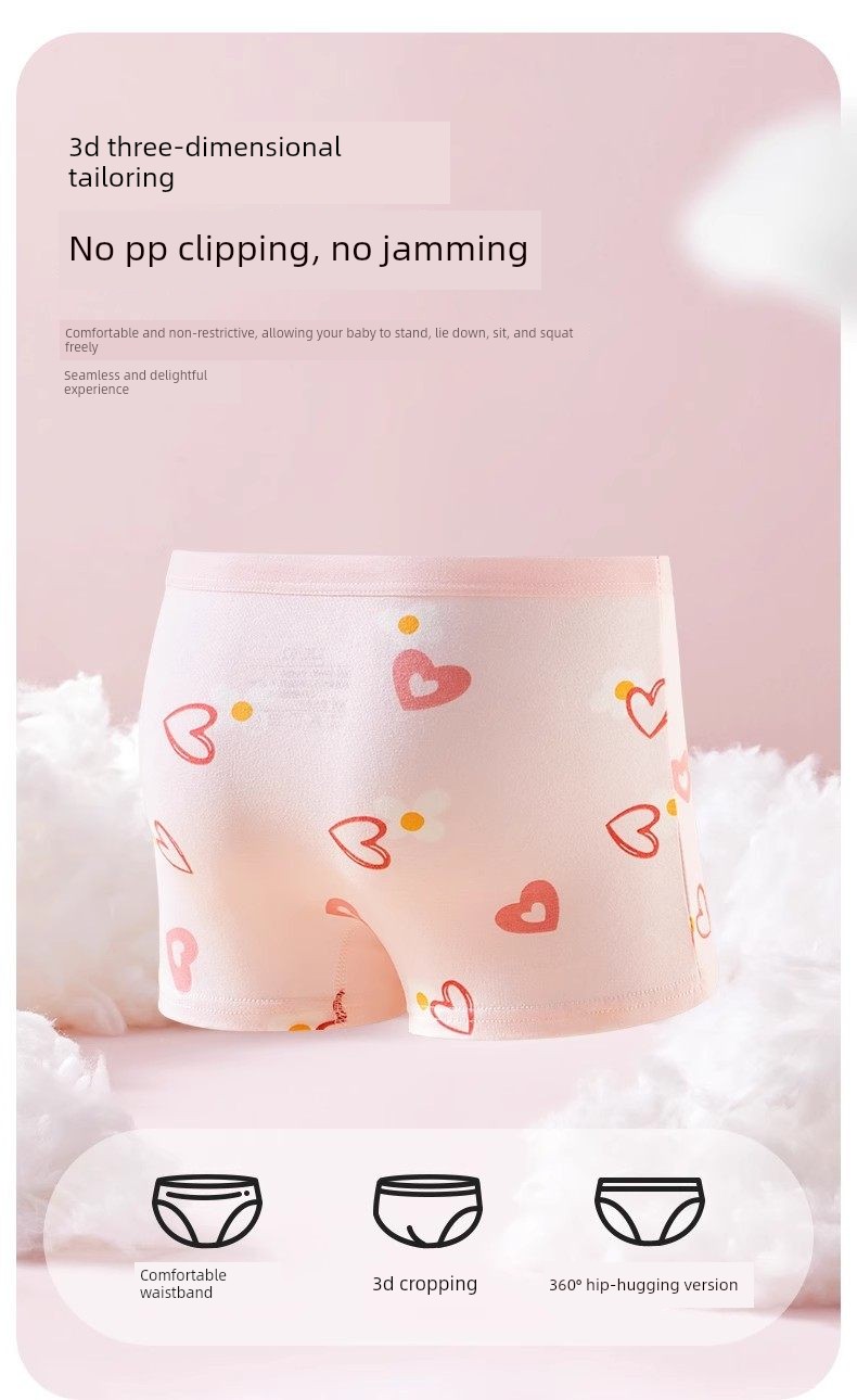Girls' Cotton Underwear for Children, Baby Girls' Boxer Briefs, Class a Cotton Flat Shorts, Non-Binding Underpants — 5