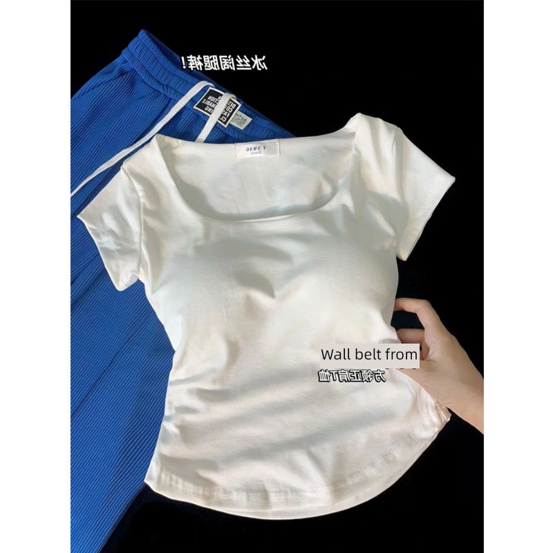 Short sleeve Design sense niche sweet hottie jacket T-shirt