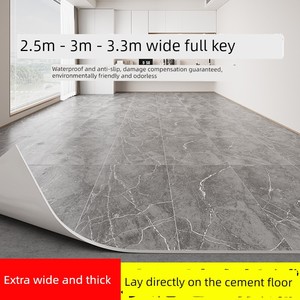 Floor Vinyl for Home Use, Cement Floor Mat, Large Area Full Coverage, Thickened, Wear-Resistant, Waterproof, Non-Slip Pv