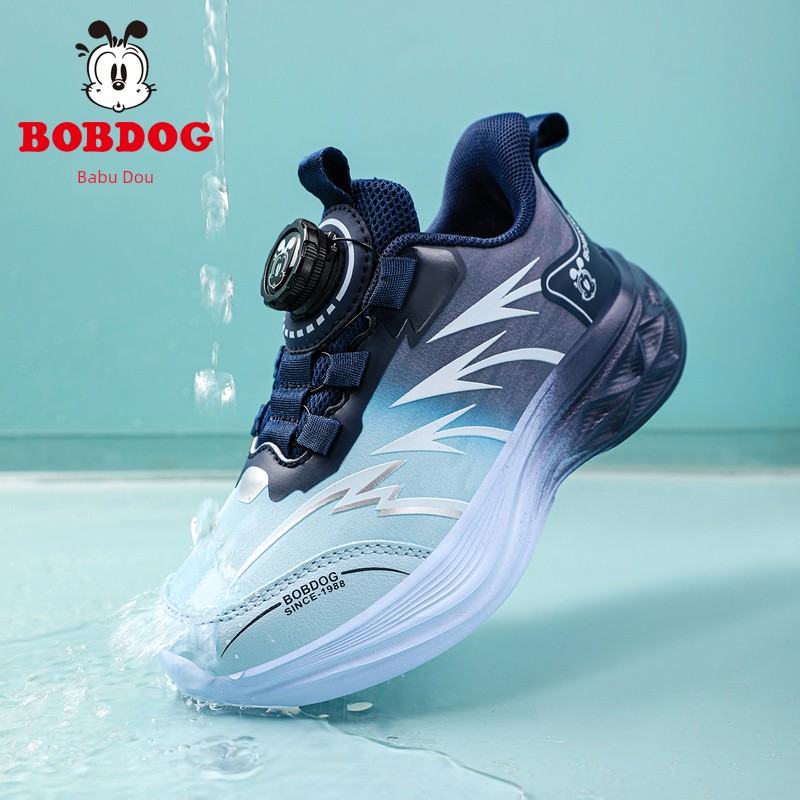 Babudou Kidsren's Shoes Boys' Sports Shoes 2026 Autum New Style Rotating Button Mesh Breathable Kidsren's Running Shoes — 6