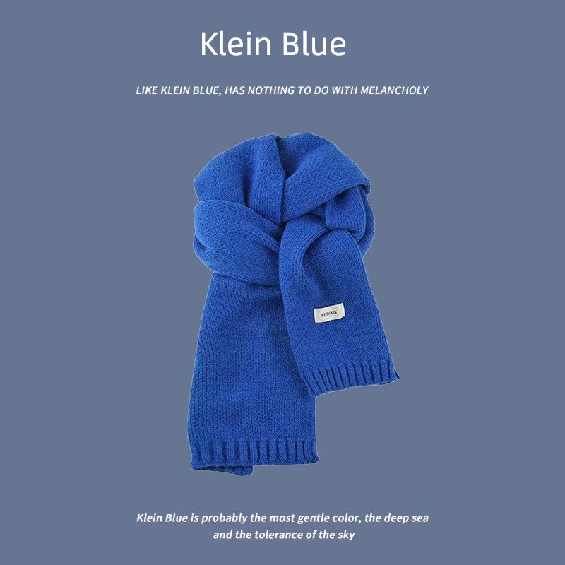 Klein girl student winter Versatile Whitening lattice scarf