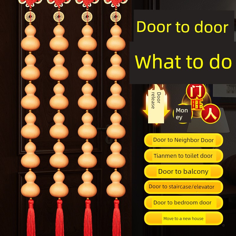 Natural Bottle Gourd Pendant String Automobile Hanging Ornament Five Blessings Entry Door Solve Door-to-Door Copper Coin Chinese Knot Ornaments