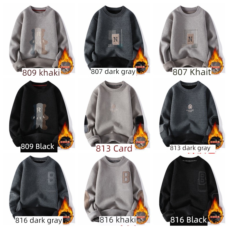 one Velvet Autumn and winter thickening keep warm Embroidery Sweater