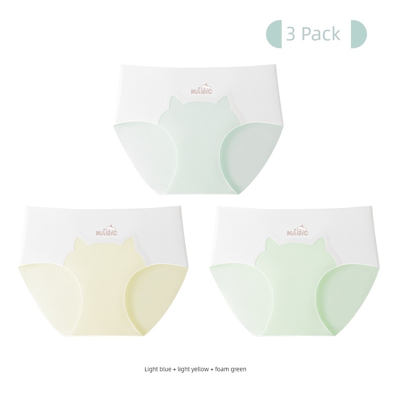 Catman Children's Underwear for Girls, Seamless Ice Silk Summer Thin Triangle Shorts for Teenage Girls in Their Developmental Period — 1